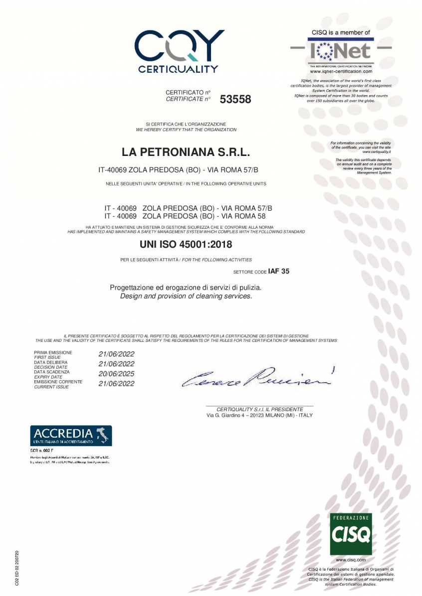 UNI ISO 45001:2018